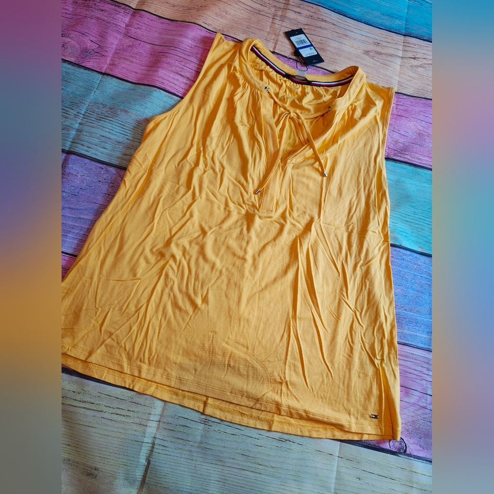 XL Tommy Hilfiger Yellow Sleeveless Top #0431